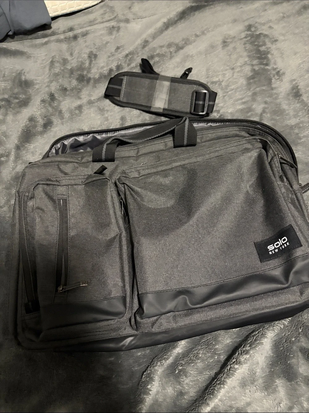 Solo New York Black Men's Travel Briefcase backpack